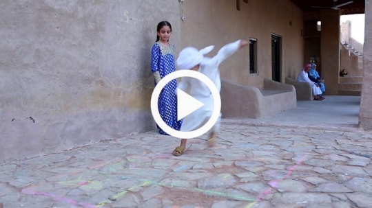 Kids jumping and playing  outside