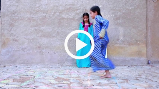 Kids jumping in turns