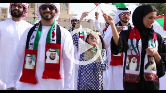 Arabs proudly celebrating their country|