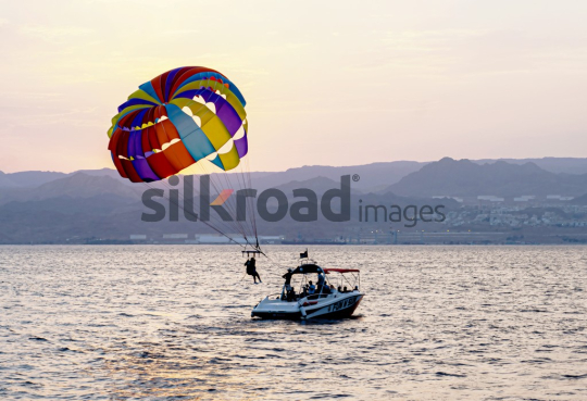 Parasailing Adventure in Aqaba at Sunset