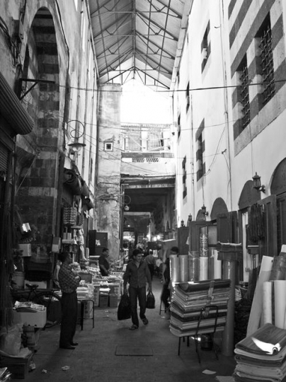 traditional market black and w