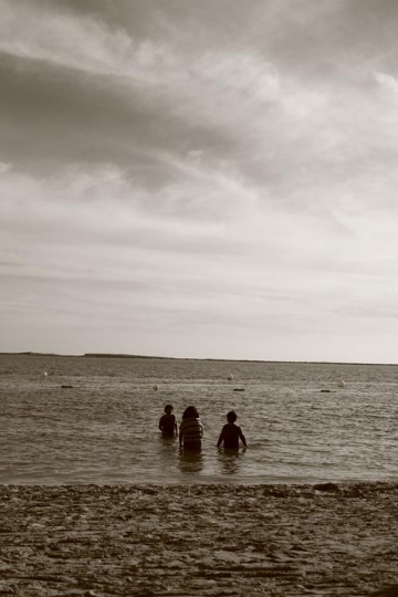 Kids playing on the beach 
