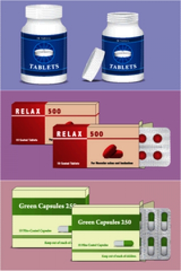 set of medication boxes