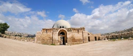 temple of hercules on the citadel in amman, jordan 