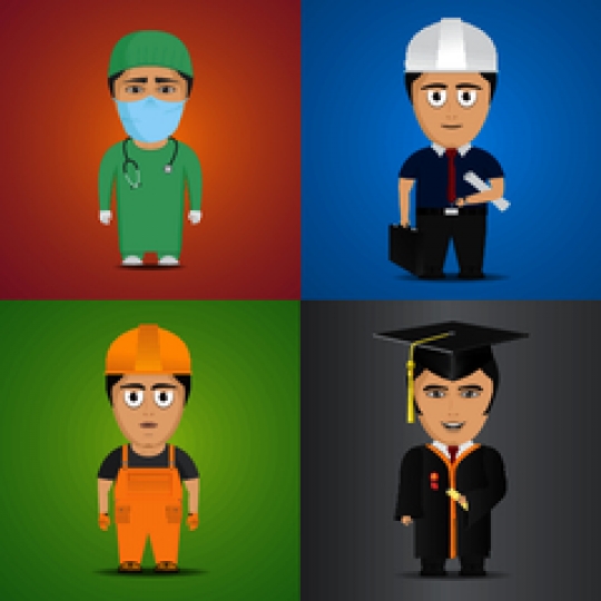 engineer,surgeon, builder and graduated student
