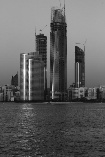 city view black and white