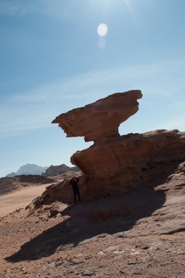 mushroom rock in wadi rum,Jordan