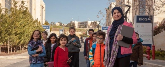 Kids and Teachers at Business Park