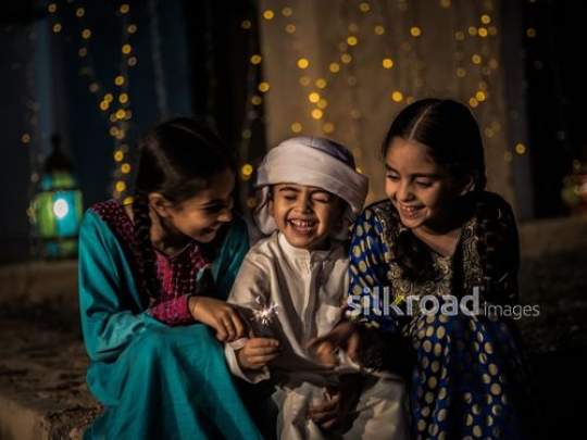 Kids celebrating the occasion of eid|-