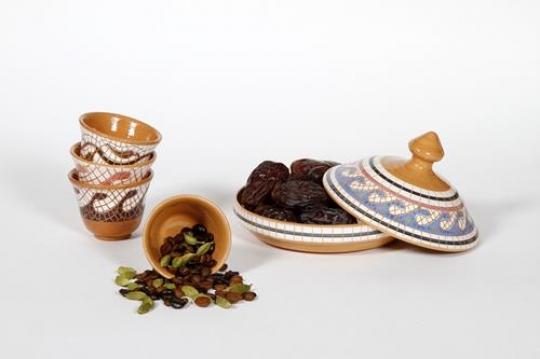 Arabic Coffee Cups and Dates