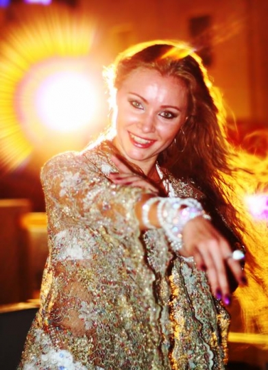 beautiful young woman dancing 