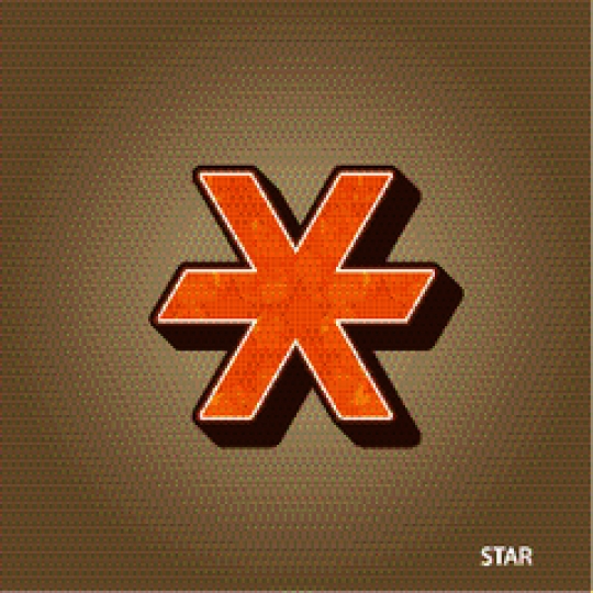 - Orange Asterisk on Brown Background