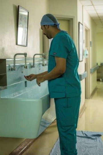 A Surgeon getting ready for Operation 