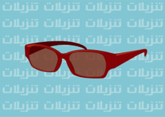 red sunglasses over and blue background