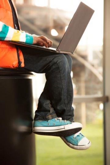 Smart Kid Working on Laptop