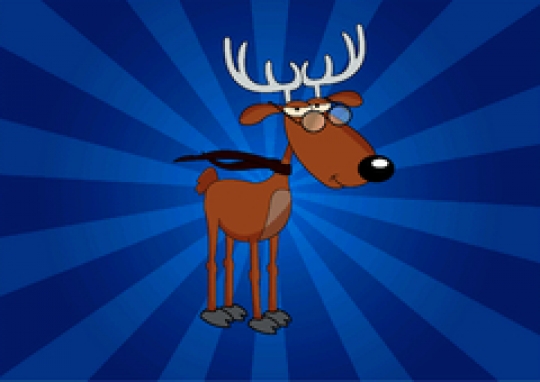 reindeer with glasses on abstr