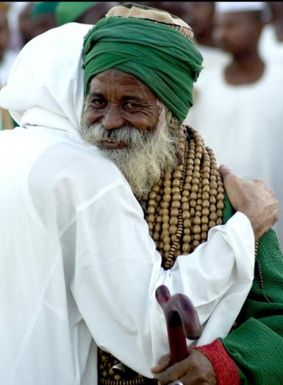 sudanese senior man smiling