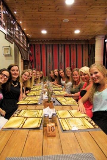 women taking a group photo