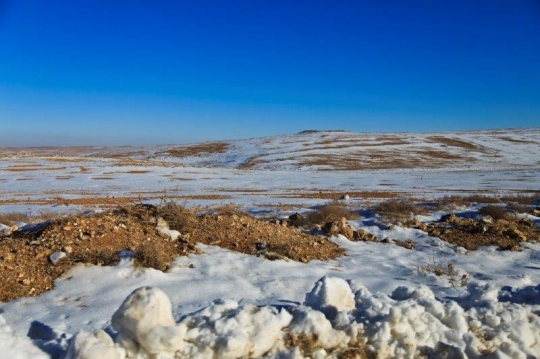snow melting off the ground