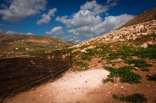 View of the town of Salt in Jordan. sheep Barn