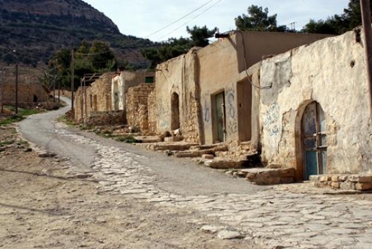 line of old houses in a village 