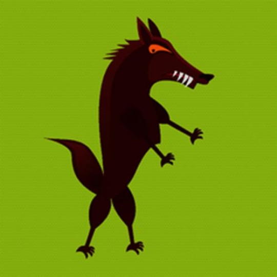 green background with wolf vector