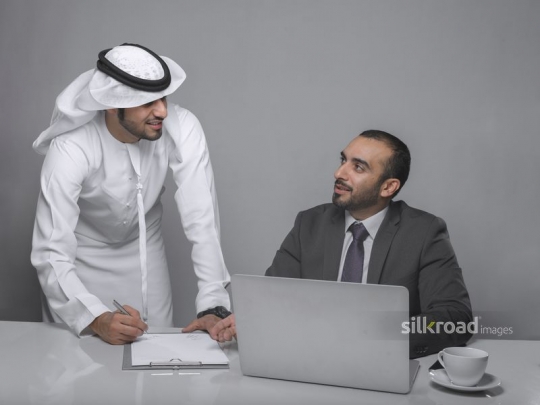 Colleagues sharing work