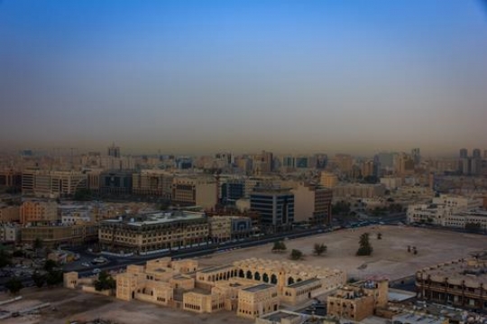 aerial view of the city of doha,the capital city of qatar