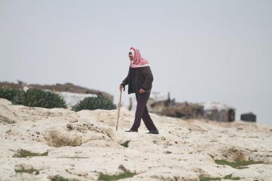 An old Palestinian at Bab al-Shams or Gate of the Sun in Arabic