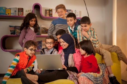 Middle Eastern Kids with Teacher