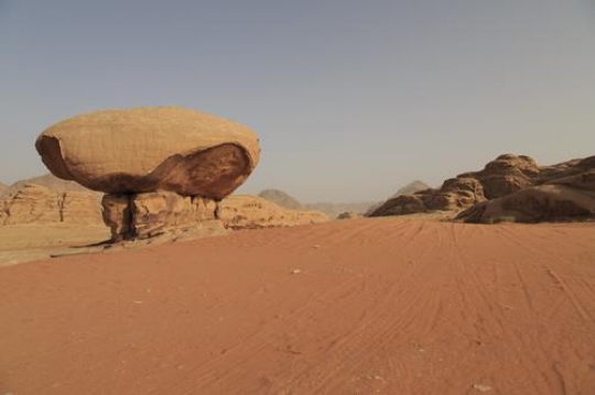 mushroom rock in wadi rum,jordan