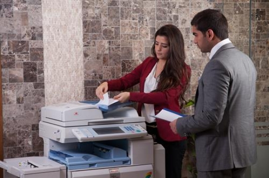 business people using printer