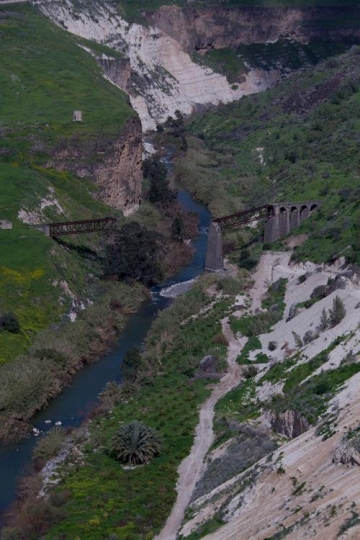 destroyed bridge over the yarmouk river