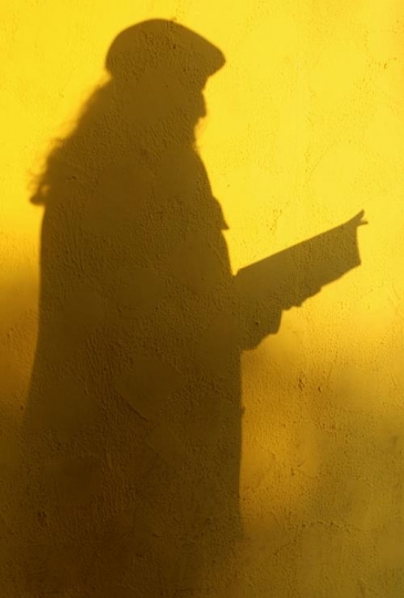 silhouette of a woman reading a book