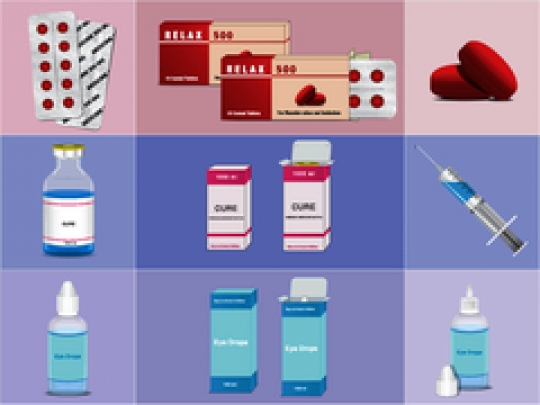 medical ampoules,syringe,pills and eye dorps