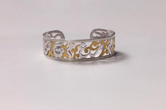 gold and silver bracelet