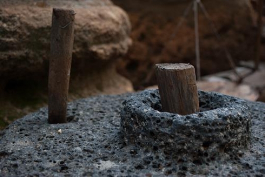 the ancient,stone,hand grain mill