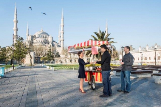 Businesswoman Selling Chestnut