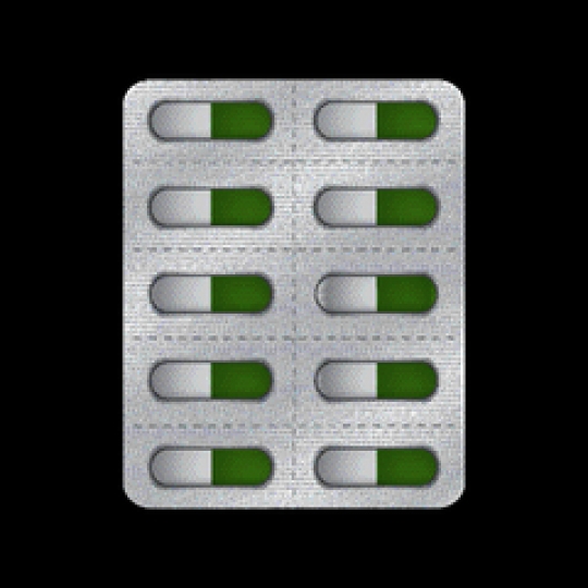 capsules packed in blister isolated on black