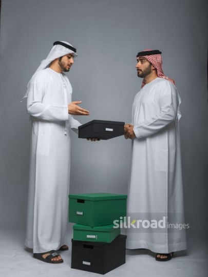 Employee informing his manager about the boxes