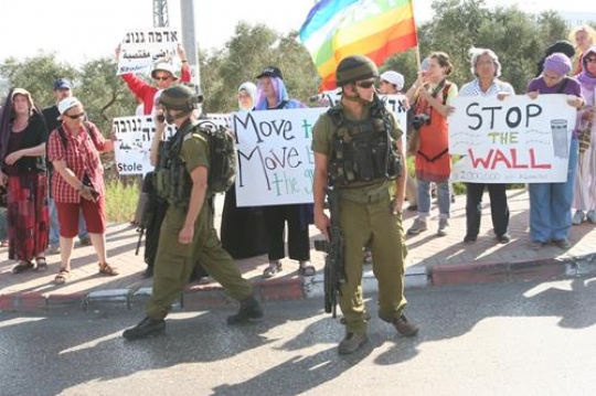 palestinian demonstration against separation wall