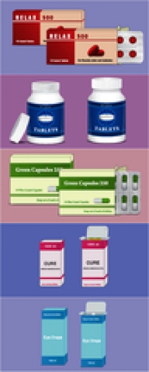 packing for tablet with pill bottle and eye drops bottle