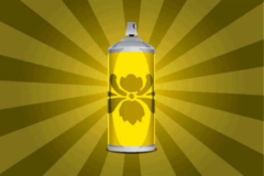 yellow aerosol spray bottle