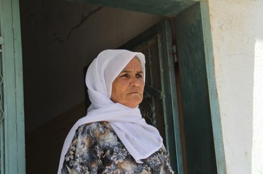 elderly woman looking away