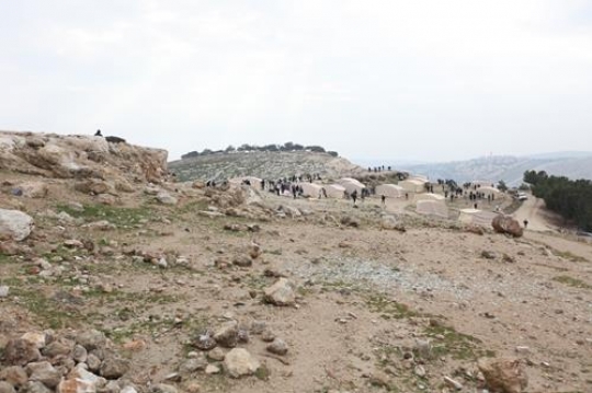 Palestinian demonstrators camping at Bab al-Shams or Gate of the Sun in Arabic, in a bid to draw attention to Israeli plans to boost settlement building in the West Bank area.