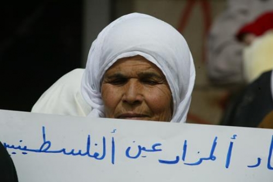 Palestinians demonstrate against confiscate lands