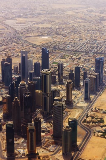 aerial view on doha,capital of qatar