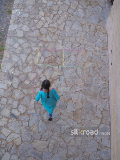 Girl jumping outside|-