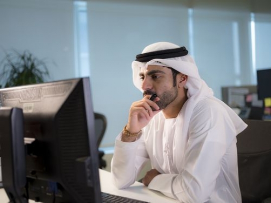 Hard working business man thinking|