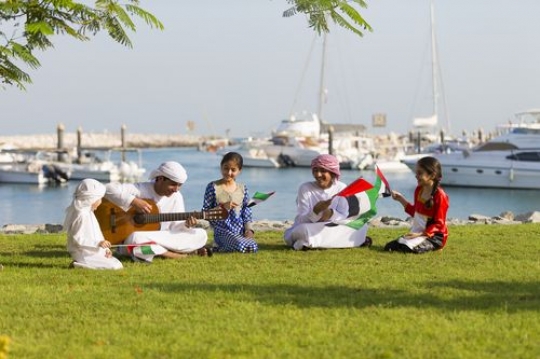 Teenagers and kids celebrating national day|-